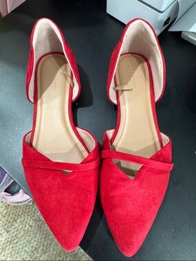 Old Navy Red Pointed D'Orsay Flats